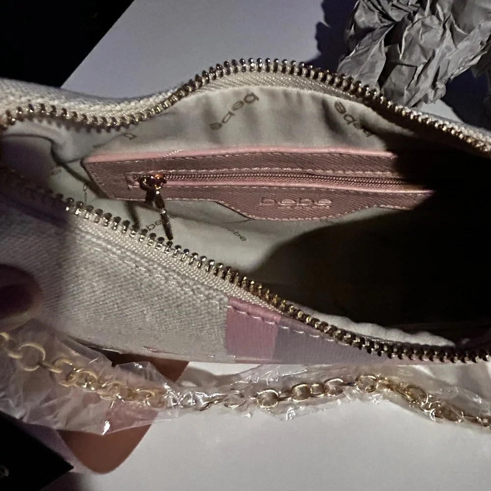 Bebe Beige and Pink Shoulder Bag - Picture 3 of 8